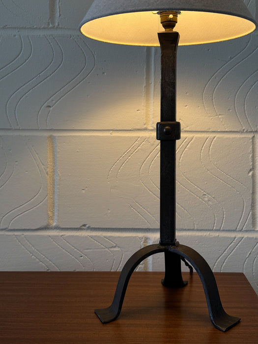 French Wrought Iron Table Lamp, in the Manner of Les Artisans de Marolles, c.1950s