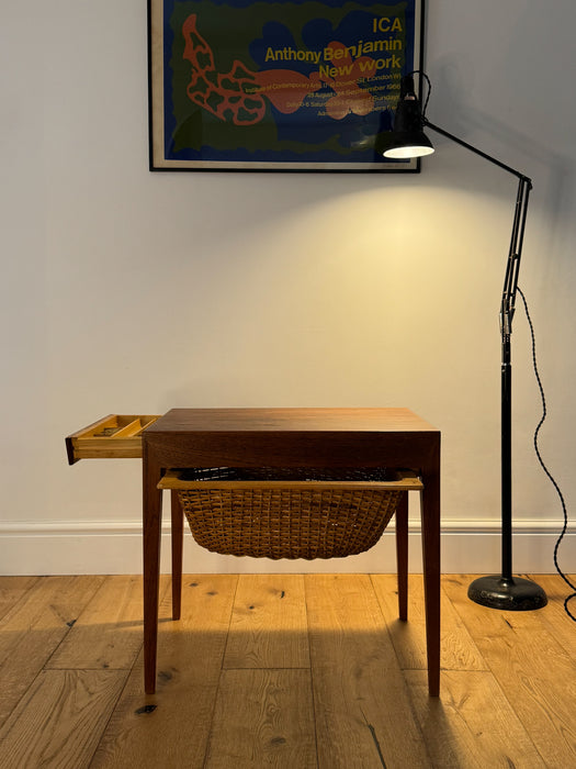 Severin Hansen Teak Sewing Table for Haslev Møbelfabrik, 1960s