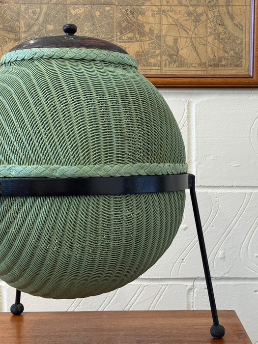 Rare ‘Sputnik’ Lloyd Loom Linen Basket by Geoffrey Lusty, 1957