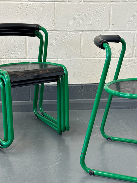 Set of 4 ‘Airon’ Stacking Chairs, Italy, 1980s