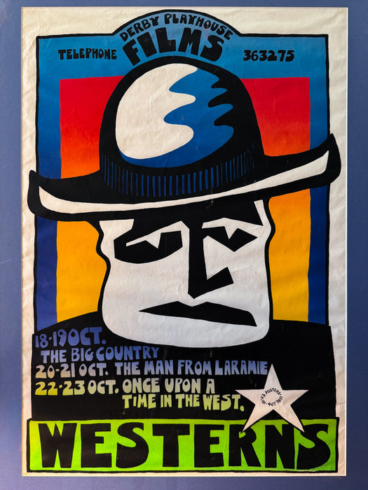Original 'X3 Posters' screen-print produced for Derby Playhouse, dating to 1982