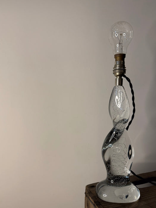French Crystal Glass Table Lamp by Cristal Romesnil