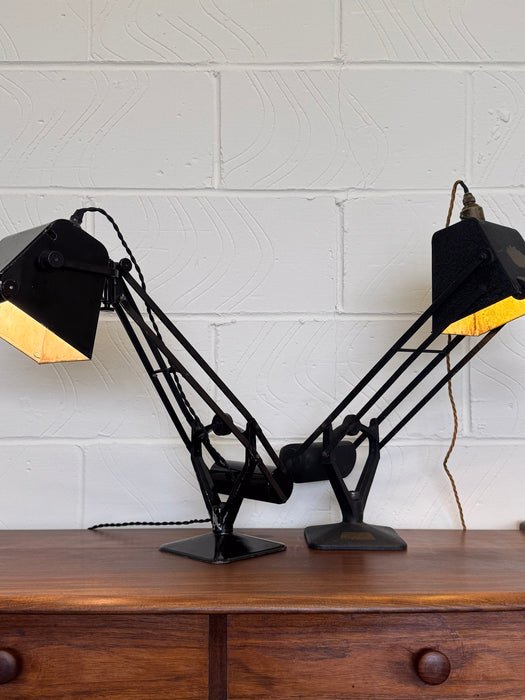 Pair of Early Hadrill & Horstmann Pluslite Industrial Task Lamps