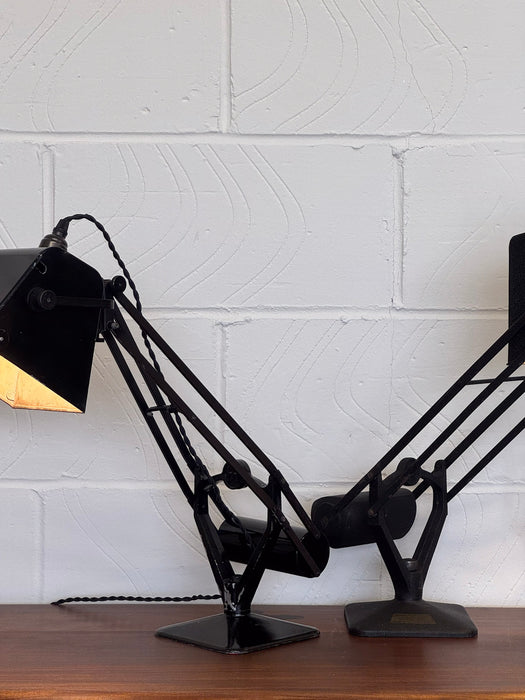Pair of Early Hadrill & Horstmann Pluslite Industrial Task Lamps