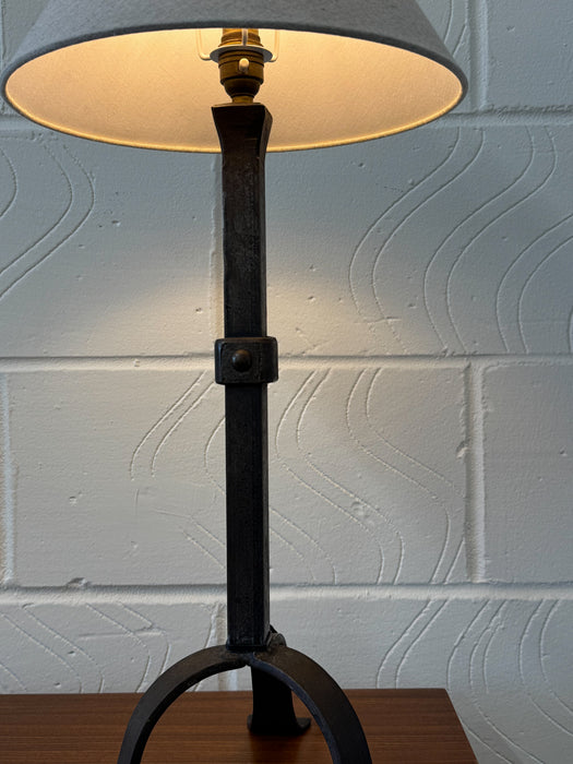 French Wrought Iron Table Lamp, in the Manner of Les Artisans de Marolles, c.1950s