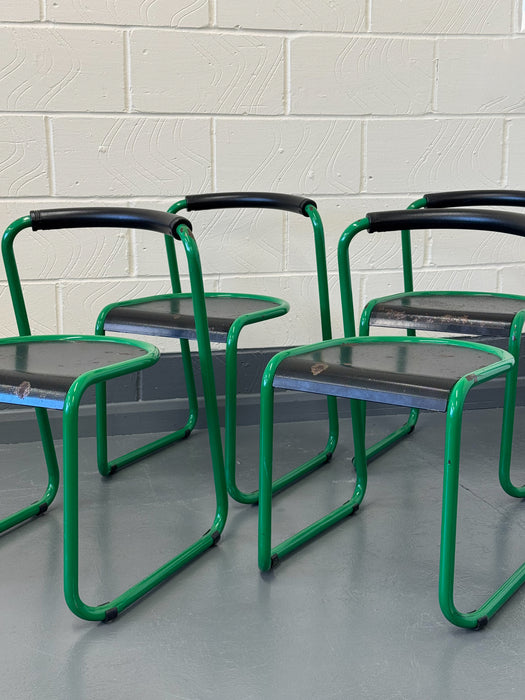 Set of 4 ‘Airon’ Stacking Chairs, Italy, 1980s