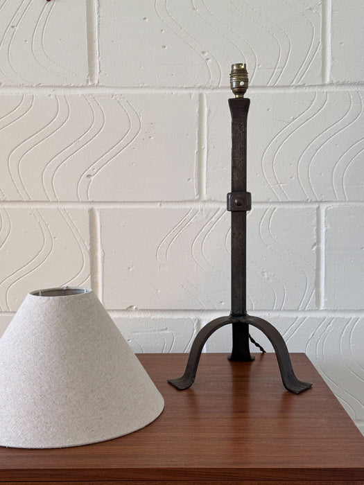 French Wrought Iron Table Lamp, in the Manner of Les Artisans de Marolles, c.1950s