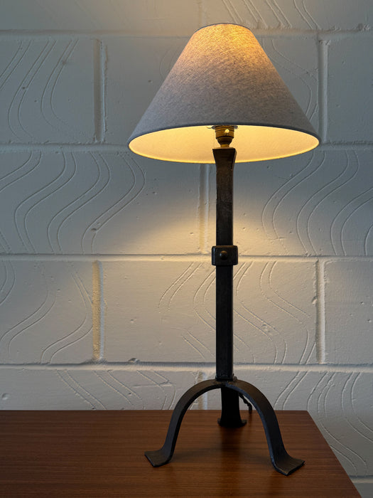 French Wrought Iron Table Lamp, in the Manner of Les Artisans de Marolles, c.1950s