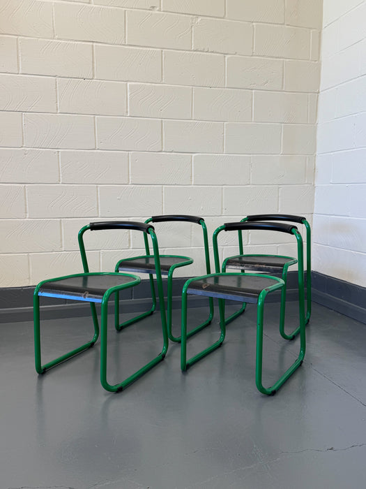Set of 4 ‘Airon’ Stacking Chairs, Italy, 1980s