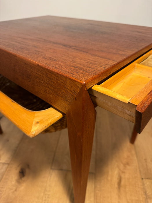 Severin Hansen Teak Sewing Table for Haslev Møbelfabrik, 1960s