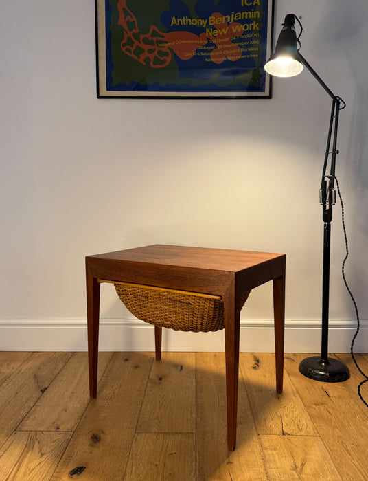 Severin Hansen Teak Sewing Table for Haslev Møbelfabrik, 1960s