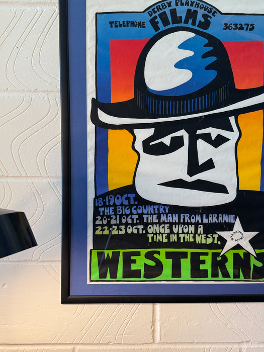 Original 'X3 Posters' screen-print produced for Derby Playhouse, dating to 1982