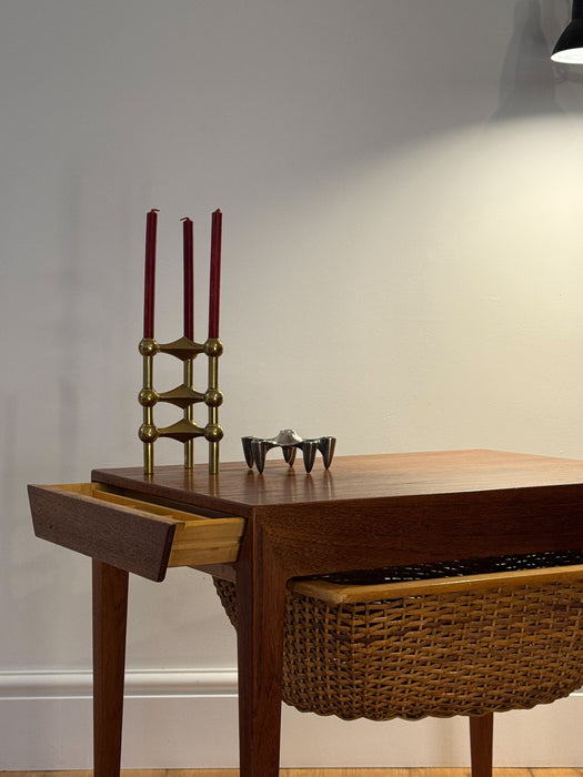Severin Hansen Teak Sewing Table for Haslev Møbelfabrik, 1960s