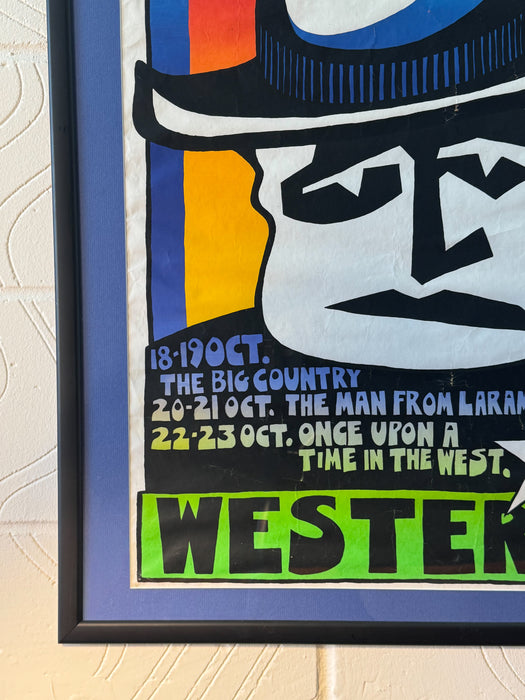 Original 'X3 Posters' screen-print produced for Derby Playhouse, dating to 1982