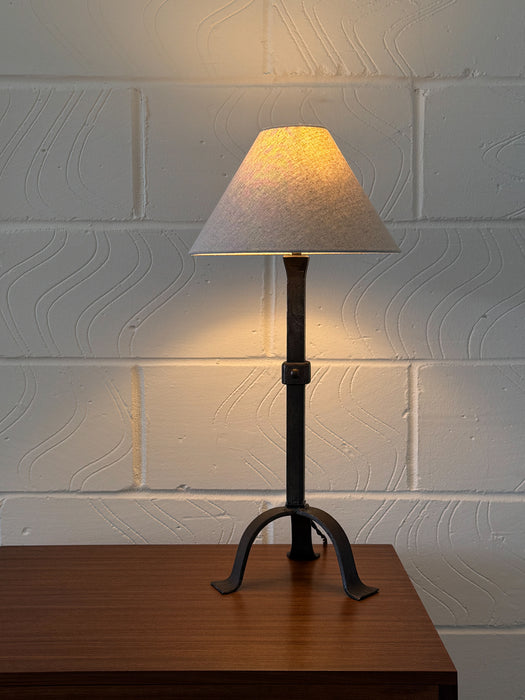 French Wrought Iron Table Lamp, in the Manner of Les Artisans de Marolles, c.1950s