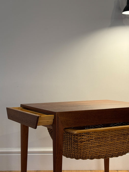 Severin Hansen Teak Sewing Table for Haslev Møbelfabrik, 1960s