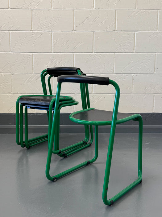 Set of 4 ‘Airon’ Stacking Chairs, Italy, 1980s