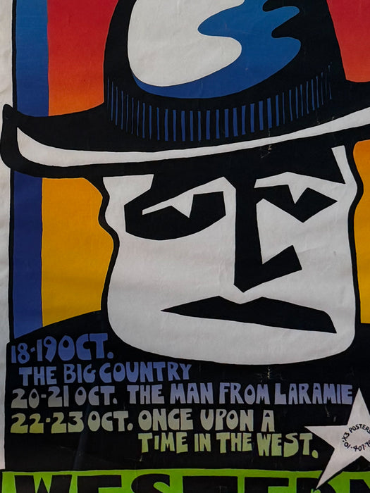 Original 'X3 Posters' screen-print produced for Derby Playhouse, dating to 1982