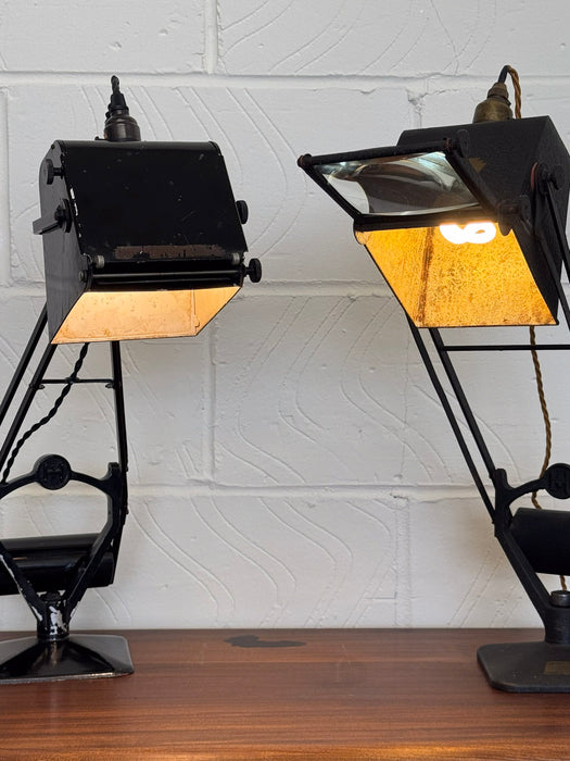 Pair of Early Hadrill & Horstmann Pluslite Industrial Task Lamps