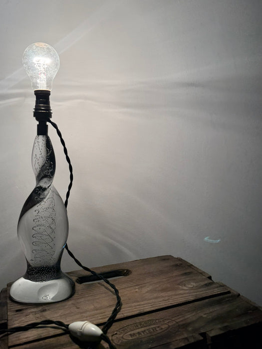 French Crystal Glass Table Lamp by Cristal Romesnil