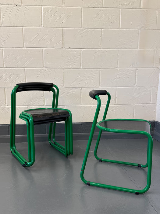 Set of 4 ‘Airon’ Stacking Chairs, Italy, 1980s