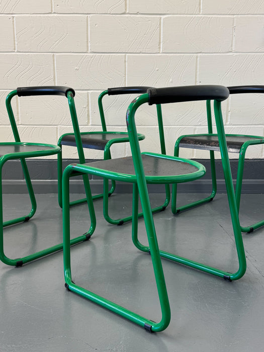 Set of 4 ‘Airon’ Stacking Chairs, Italy, 1980s
