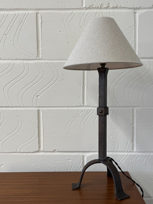 French Wrought Iron Table Lamp, in the Manner of Les Artisans de Marolles, c.1950s