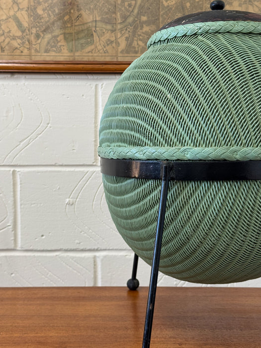 Rare ‘Sputnik’ Lloyd Loom Linen Basket by Geoffrey Lusty, 1957