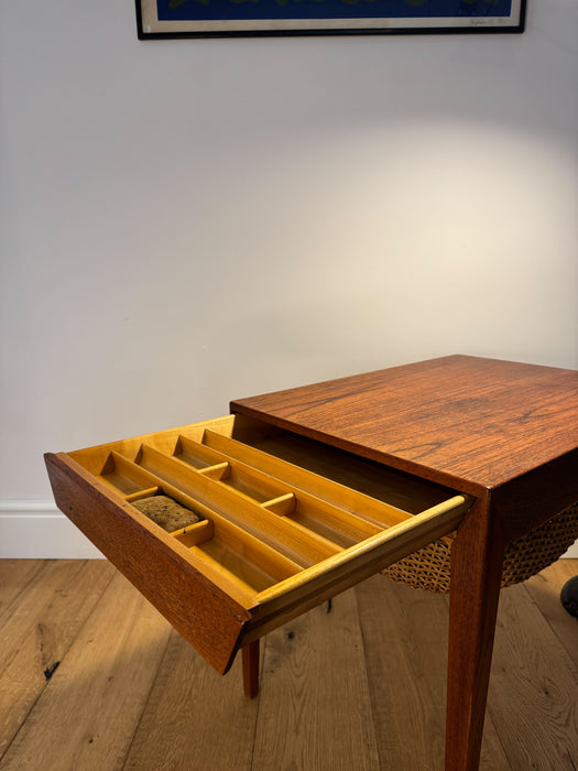 Severin Hansen Teak Sewing Table for Haslev Møbelfabrik, 1960s