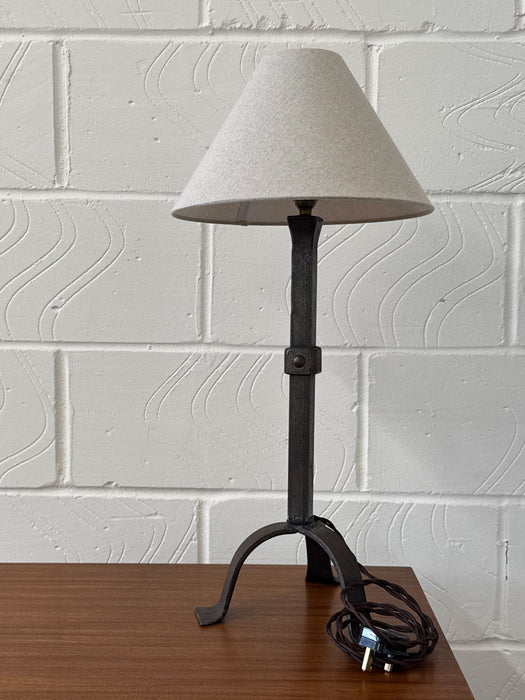 French Wrought Iron Table Lamp, in the Manner of Les Artisans de Marolles, c.1950s