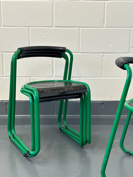 Set of 4 ‘Airon’ Stacking Chairs, Italy, 1980s