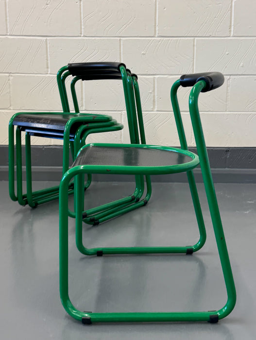 Set of 4 ‘Airon’ Stacking Chairs, Italy, 1980s