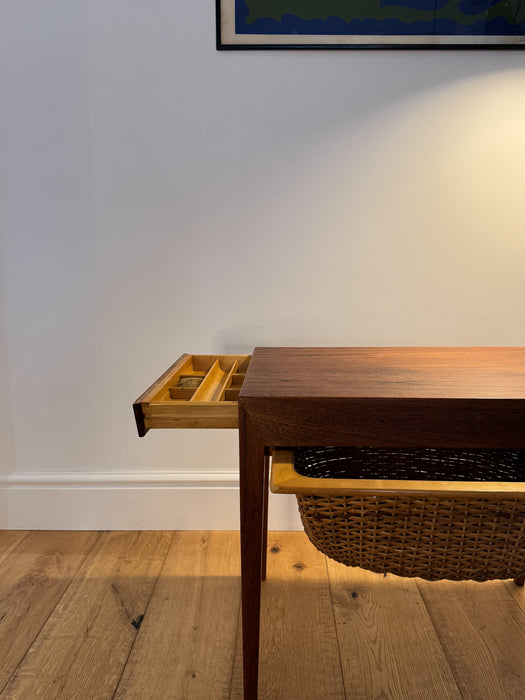 Severin Hansen Teak Sewing Table for Haslev Møbelfabrik, 1960s