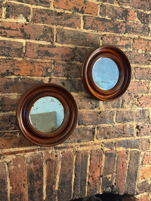 Pair of 19th Century Framed Walnut Wall Mirrors
