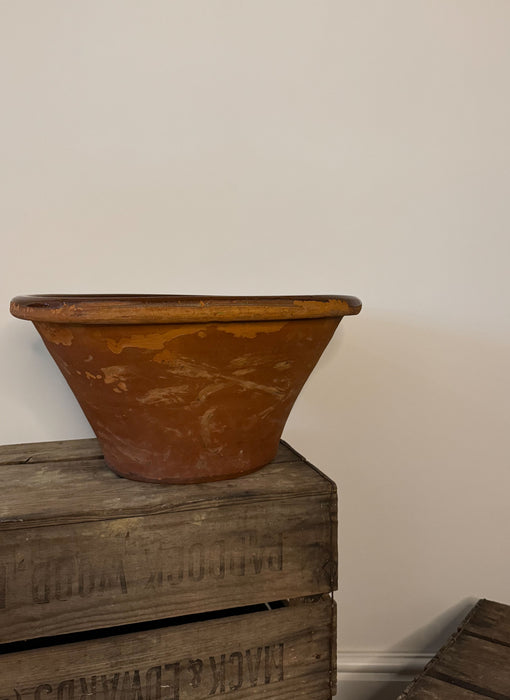 Large Antique Terracotta Dairy Bowl, Circa 1900