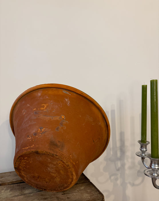 Large Antique Terracotta Dairy Bowl, Circa 1900