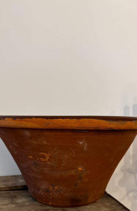 Large Antique Terracotta Dairy Bowl, Circa 1900