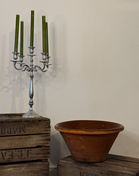 Large Antique Terracotta Dairy Bowl, Circa 1900