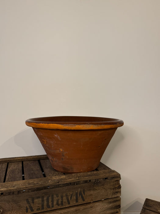 Large Antique Terracotta Dairy Bowl, Circa 1900