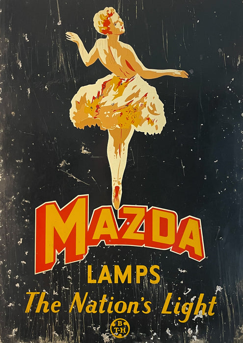 Mazda Lamps Advertising Sign, Circa 1930s
