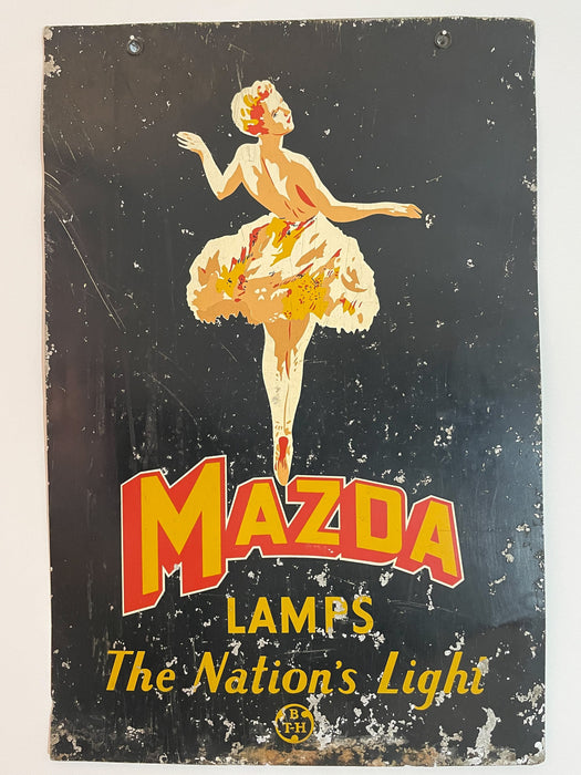 Mazda Lamps Advertising Sign, Circa 1930s