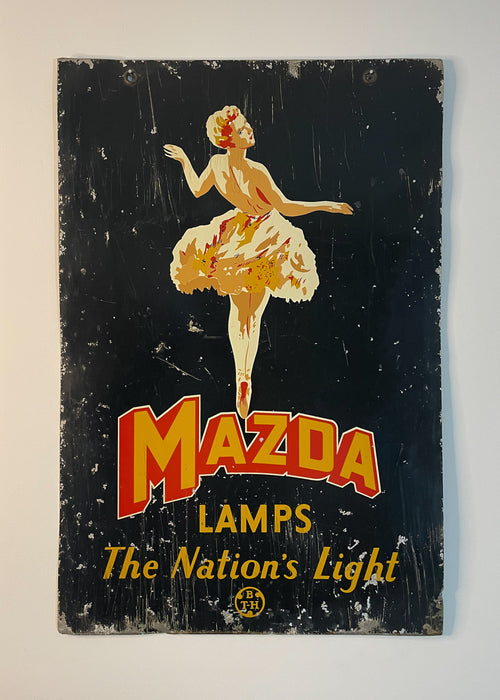 Mazda Lamps Advertising Sign, Circa 1930s