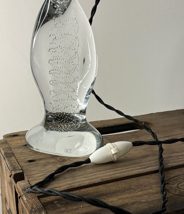 French Mid-Century Glass Table Lamp, Circa 1960s