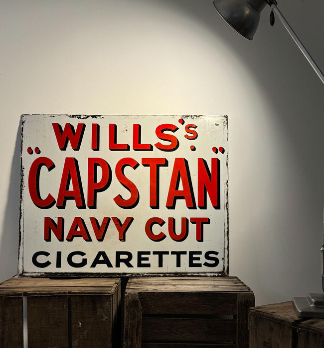 Original Wills Cigarettes Advertising Enamel Sign, Circa 1920s